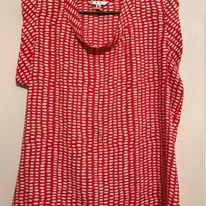 Cabi orange and white print blouse